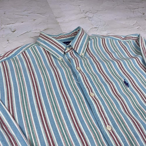 [Polo by Ralph Lauren]90s Candy Striped OCBD, 